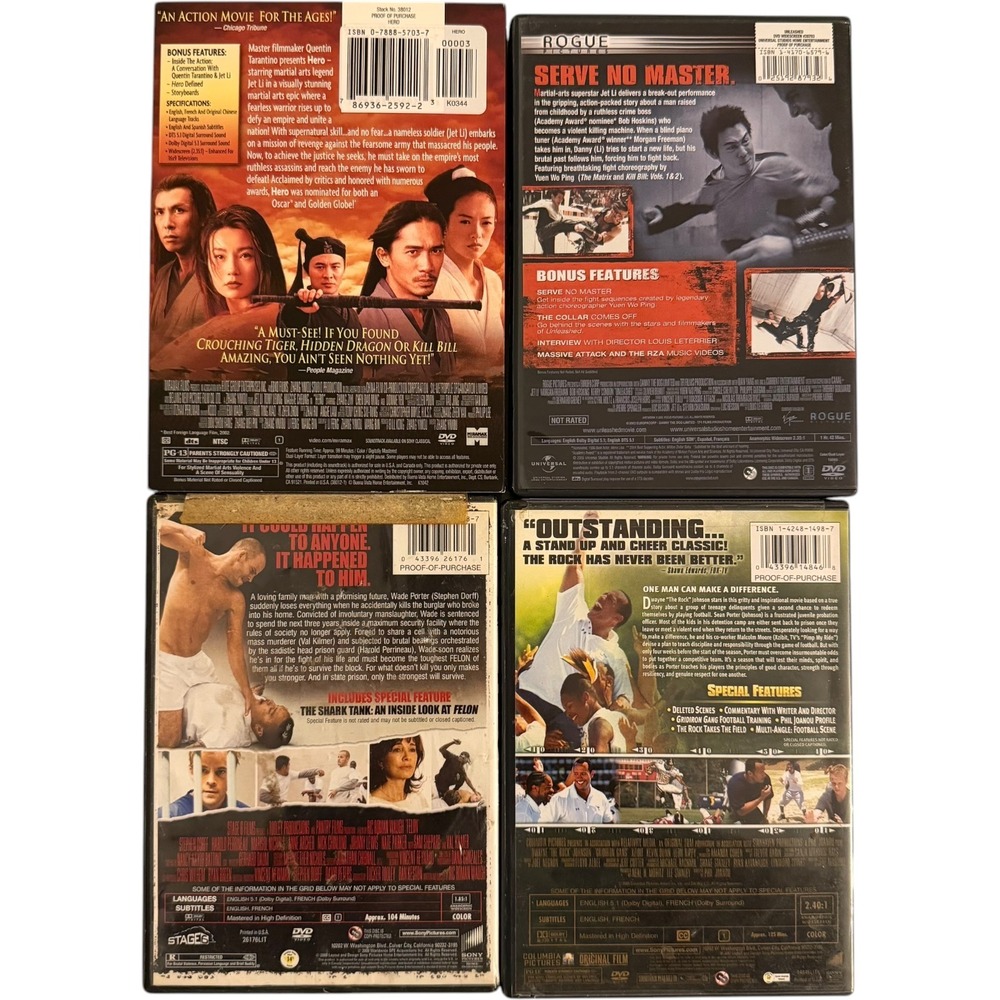 Action DVD Lot of 4 Hero Unleashed Gridiron Gang Felon Fighting - Picture 3 of 3